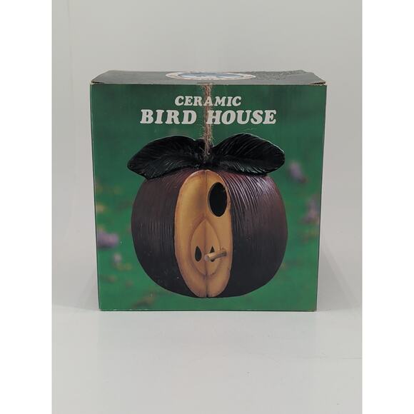 Vintage Nature's Home Collection Apple Ceramic Birdhouse Farmhouse Decor Cabin - Picture 14 of 16